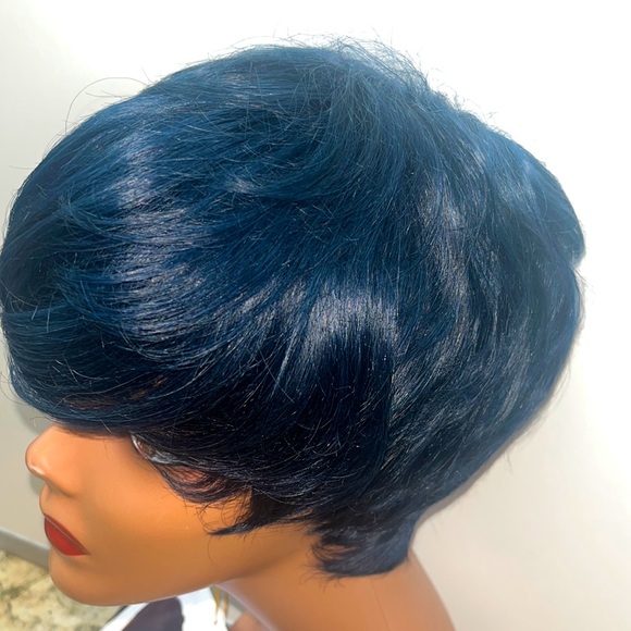 - Deep bluehuman pixie wig